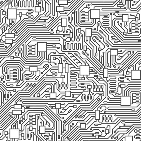 Premium Vector Circuit Board Seamless Pattern Vector Illustration Abstract Technology Background