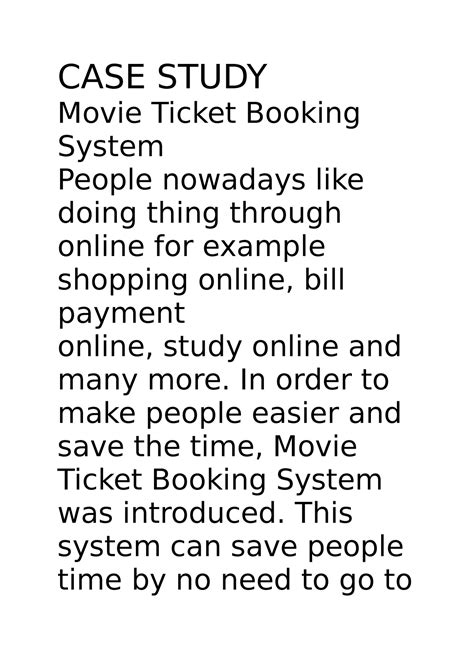 CAT-1 CASE Study - Movie Ticket Booking System - CASE STUDY Movie