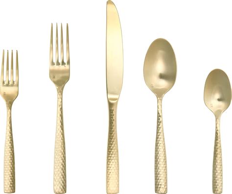 Amazon Fortessa Lucca Flatware Set Gold 20 Piece Home Kitchen