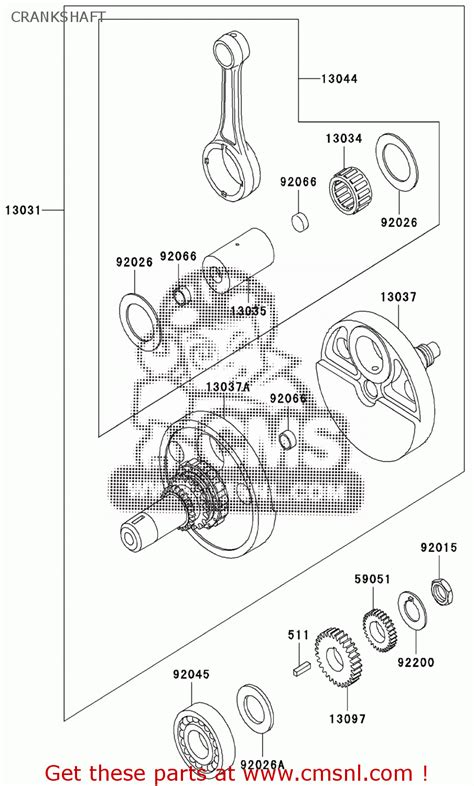 Kawasaki KL650 C9 KLR650 2003 EUROPE MIDDLE EAST AFRICA CRANKSHAFT