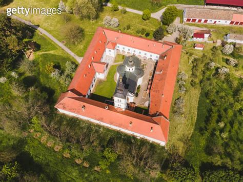 National Park Fruska Gora Aerial View Of Monastery Krusedol Orthodox