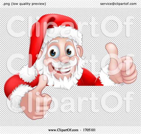 Santa Claus Christmas Peeking Thumbs Up Cartoon By Atstockillustration 1705101