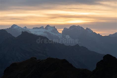 Majestic Sunset Scenery From The Top Of The Balmer Graetli Region At