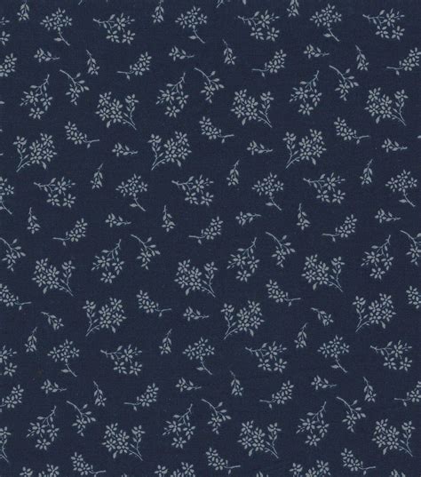 Quilter S Showcase Cotton Fabric Tossed Ditsy Floral On Navy JOANN