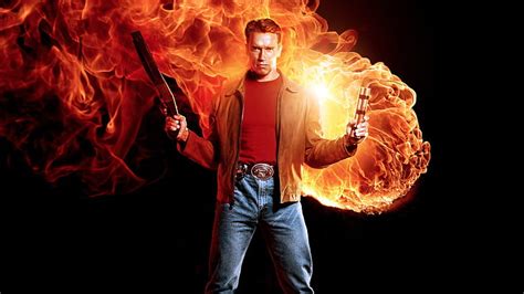 HD Wallpaper Fire Flame Man Hero Shotgun 1993 Shield Cigar