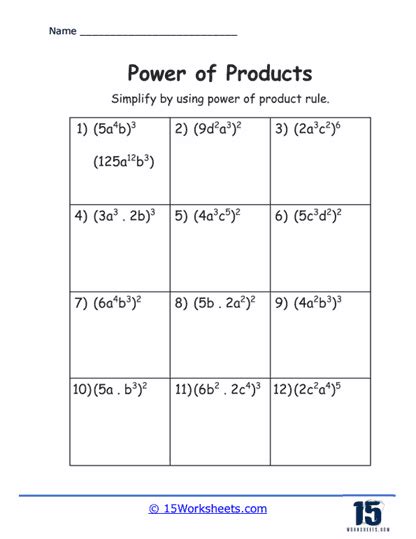 Kutasoftware Algebra 1 Properties Of Exponents Easy Part 1