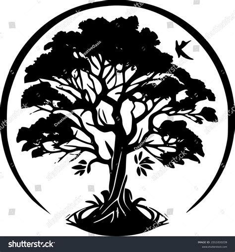 Tree Life Minimalist Flat Logo Vector Shutterstock