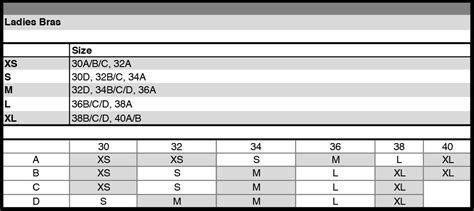 Sizing Charts