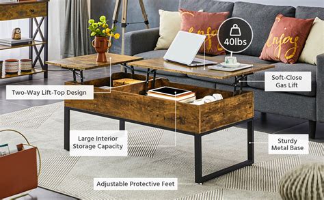 Yaheetech Inch Way Lift Top Coffee Table With Hidden Storage