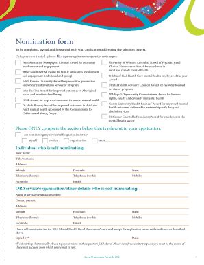 Fillable Online Mentalhealth Wa Gov Nomination Form