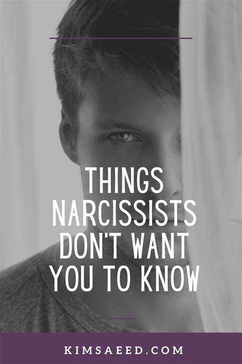 Things Narcissists Dont Want You To Know Kim Saeed Narcissistic