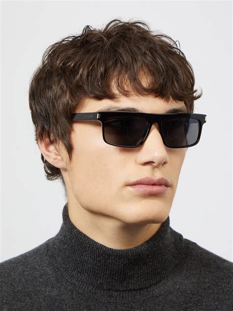 Saint Laurent Square Frame Sunglasses In Black For Men Lyst