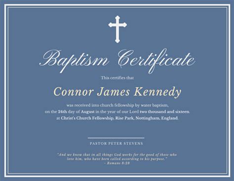 Baptismal Certificate Design