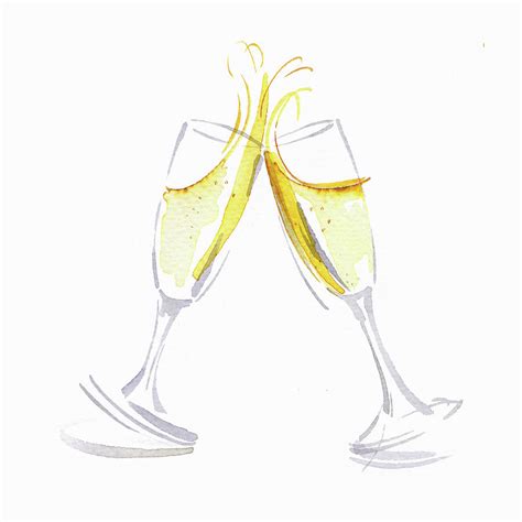 Two Champagne Glasses Toasting Painting by Ikon Images - Pixels