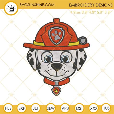 Marshall Paw Patrol Machine Embroidery Design File