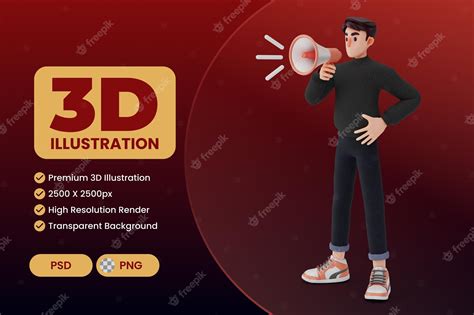 Personagem Masculino 3d Exclusivo Psd Premium