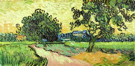 Landscape At Twilight Painting By Vincent Van Gogh Fine Art America