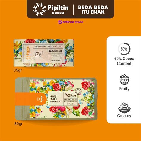 Jual Pipiltin Cocoa Dark Coklat Chocolate Bar Bali Shopee Indonesia