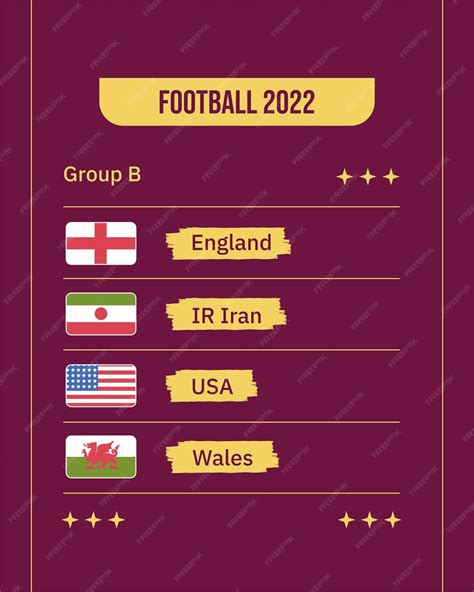 Modelo de tabela de grupos de campeonato de futebol plano | Vetor Premium