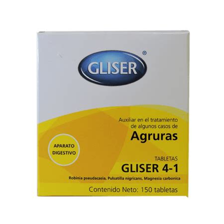 GLISER 4 1 AGRURAS 150 tabletas Cad 4 2027 FARMACIA HOMEOPÁTICA