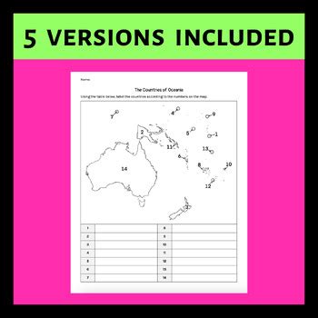 Oceania Map Quiz by Miss Bee's Bodega | TPT