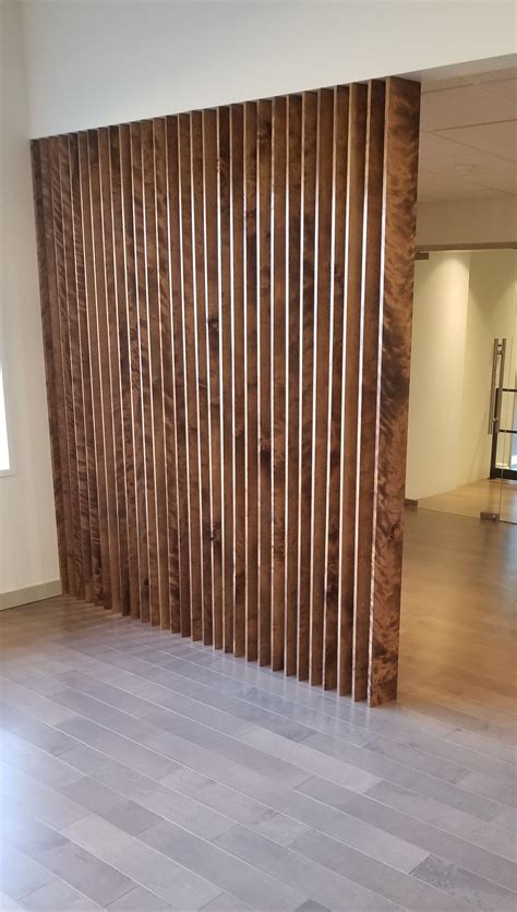 Custom Black Walnut louvered wall for a financial office. #blockpdx | Interior design, Shiplap ...