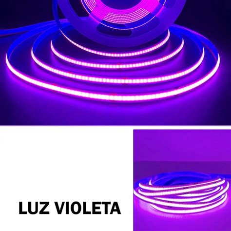 Tira Led Cob V W Ip Linea Continua Luz Violeta Longtitud Metros