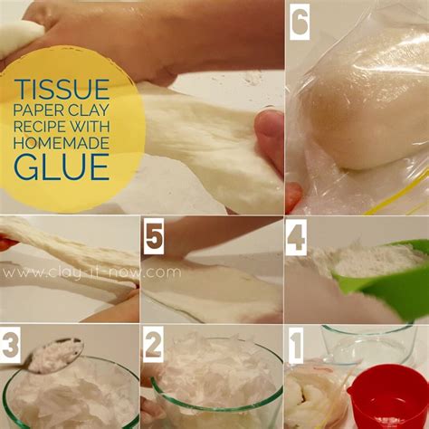 Tissue Paper Clay Recipe Made with Homemade Glue