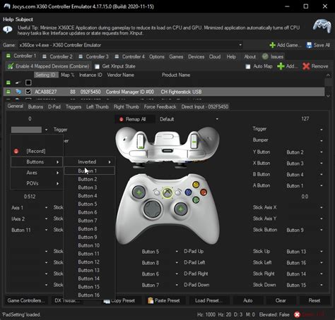 Xbox 360 Controller Button Numbers