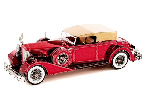 Model Kit 1934 Packard Twelve Convertible Red With Tan Soft Top