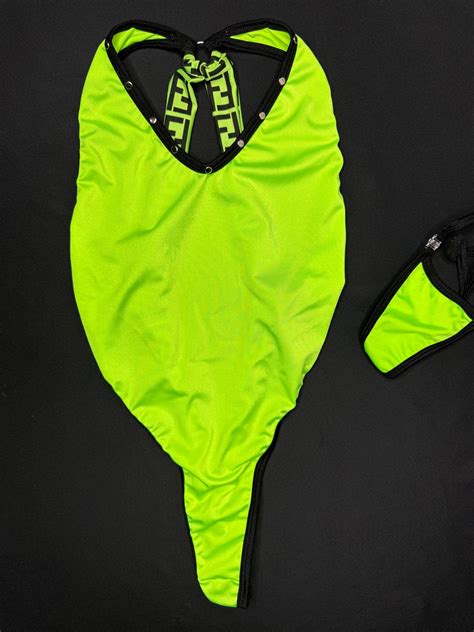 Neon Green/Designer Spandex One-Piece Lingerie Outfit – Lingeriebydylan