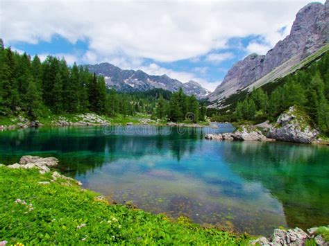 Beutiful Colorful Lake At Triglav Lakes Valley In Triglav National Park