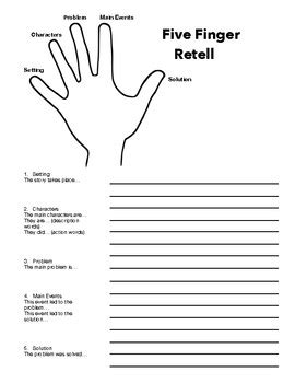 Five Finger Retell Worksheets