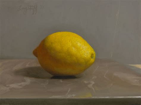 Still Life Painting Lemon On Table By Joshua Langstaff