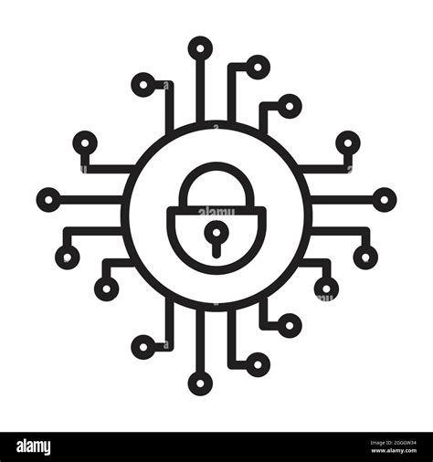 Cyber Security Icon Vector Security Logo Artificial Intelligence