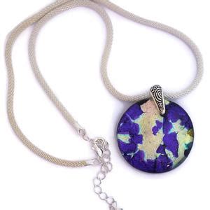 Dichroic Glass Pendant Large Fused Glass Pendant Glass Necklace