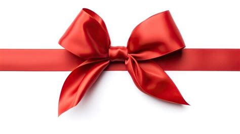 Premium Ai Image Red Satin Ribbon And Bow Isolated On White