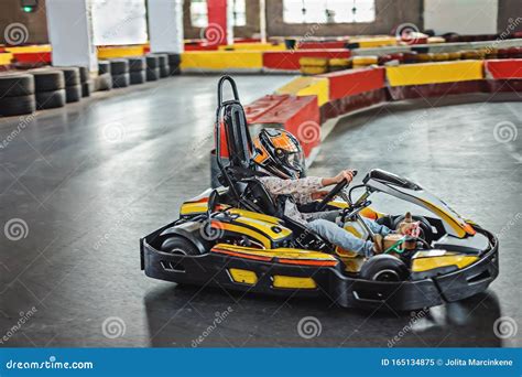 Kids indoor go karting stock image. Image of motorsport - 165134875