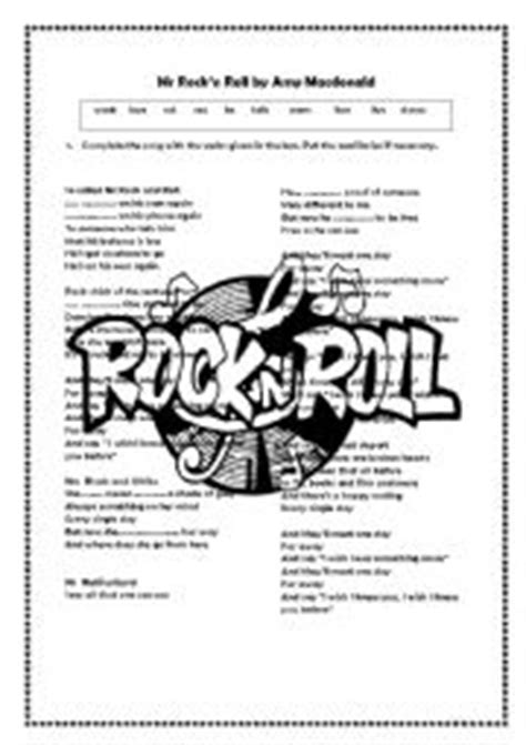 mr rock and roll by amy macdonald - ESL worksheet by cordell_5