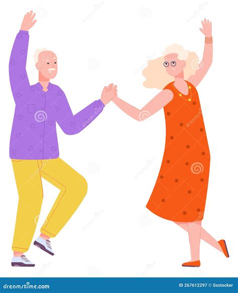 Gente Mayor Alegre Bailando Feliz Pareja De Ancianos Ilustraci N Del