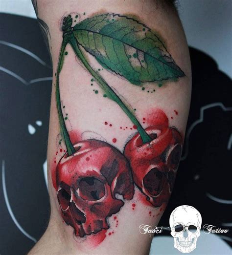 Cherry Skull Tattoo