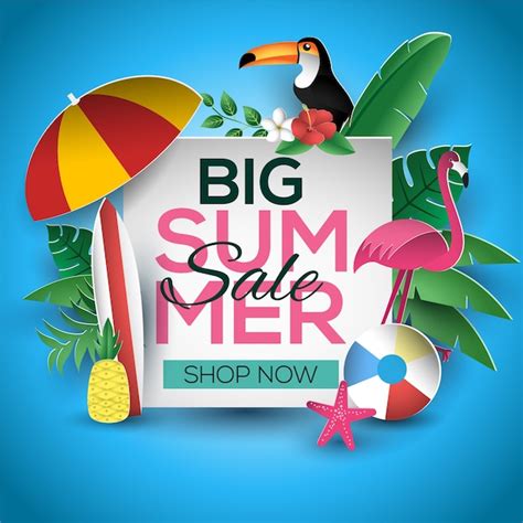 Premium Vector Summer Sale Sign Template Design