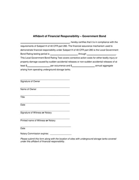 Wisconsin Affidavit Of Financial Responsibility Government Bond Fill Out Sign Online And