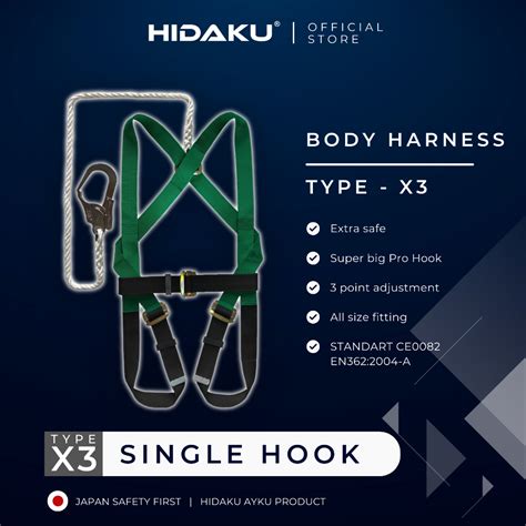 Jual HIDAKU Full Body Harness Type X3 SINGLE HOOK Safety Belt HIDAKU