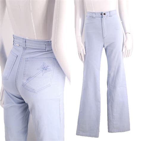 70s Dittos High Waisted Jeans 24 Vintage 1970s Light Denim Straight