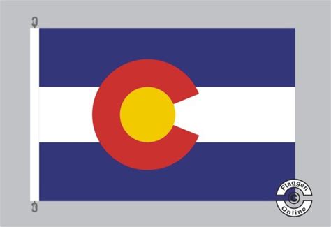 Colorado Flagge Flaggen Querformat Premium Bundesstaaten Usa Und