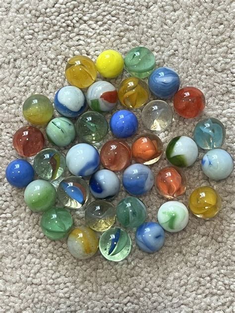 Lot Of Vintage Marbles Peltier Akro Agate Christensen Master Over