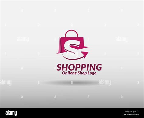 Vector Shopping Bag With Letter S And Arrow Fast Shopping Icon