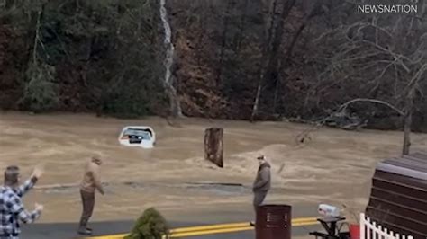 west virginia flooding video shows car  washed