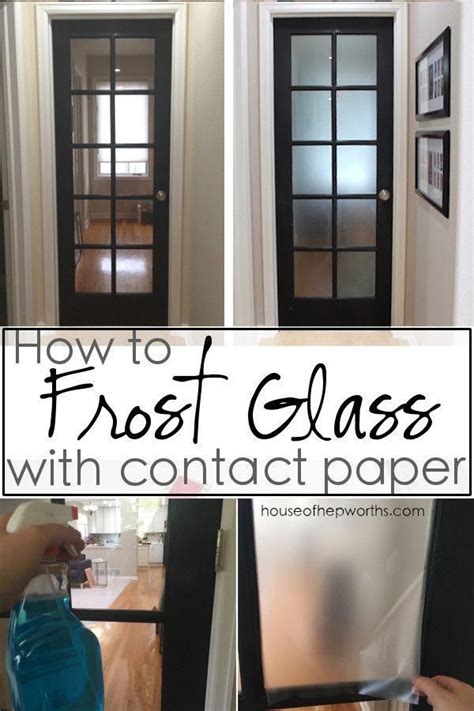 How To Frost Glass With Contact Paper Looks Great And Is Removable Tutorial At